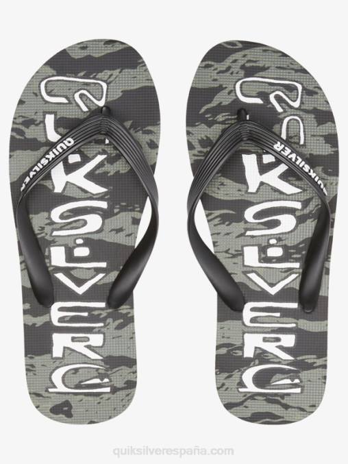 verde negro chanclas molokai con gotas de ácido D6T4D1776 hombres Quiksilver