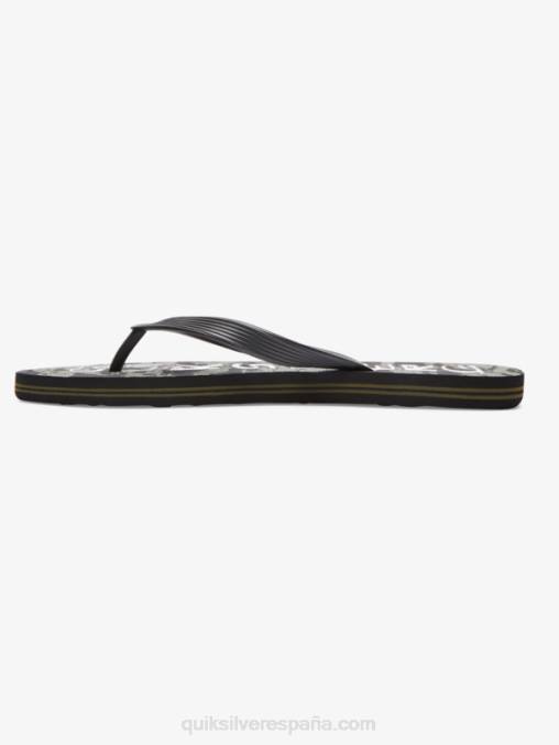 verde negro chanclas molokai con gotas de ácido D6T4D1776 hombres Quiksilver