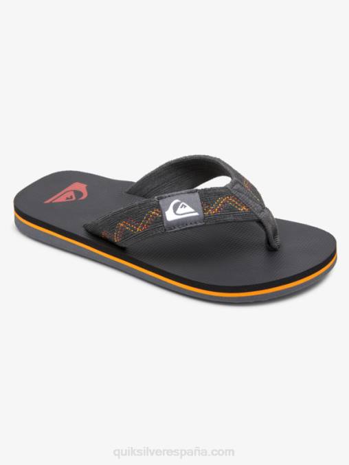 negro/gris/amarillo 8-16 molokai sandalias con puntadas D6T4D2150 Niños Quiksilver