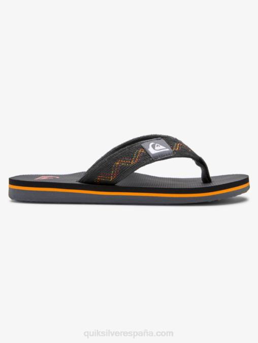 negro/gris/amarillo 8-16 molokai sandalias con puntadas D6T4D2150 Niños Quiksilver