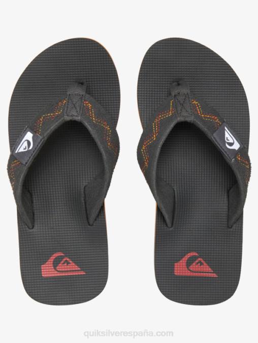 negro/gris/amarillo 8-16 molokai sandalias con puntadas D6T4D2150 Niños Quiksilver