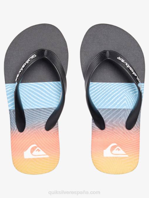 negro/naranja/gris 8-16 chanclas molokai panel D6T4D2206 Niños Quiksilver