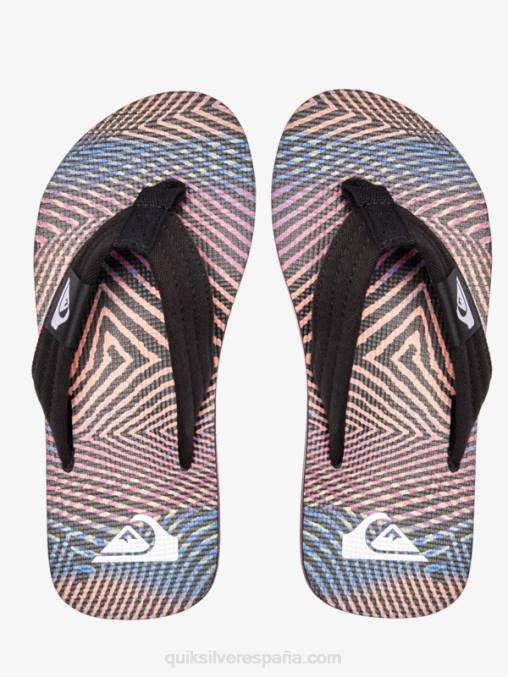 negro/naranja/gris 8-16 molokai sandalias layback D6T4D1995 Niños Quiksilver