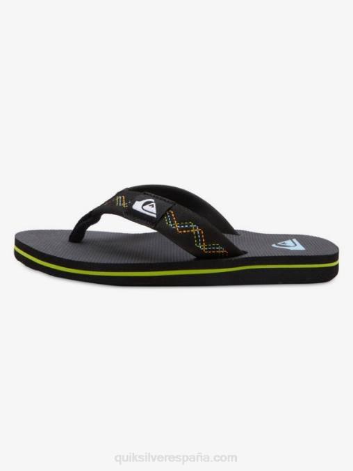 verde negro 8-16 molokai sandalias con puntadas D6T4D2148 Niños Quiksilver